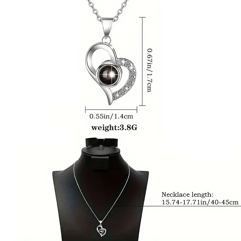 Heart-Shaped Red Rose Necklace
