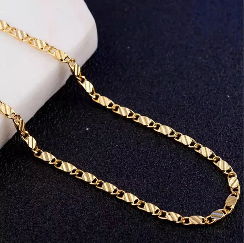 Fashion 18k Gold Necklace 2MM