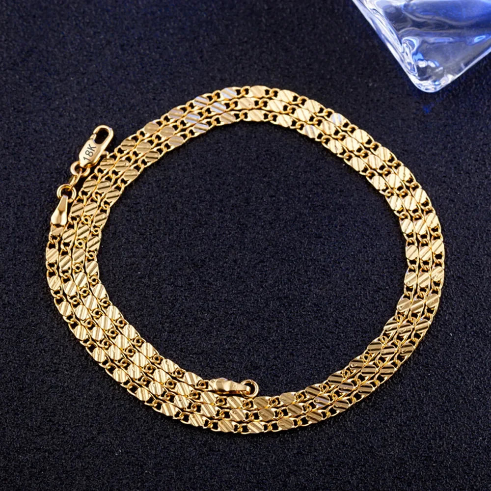 Fashion 18k Gold Necklace 2MM