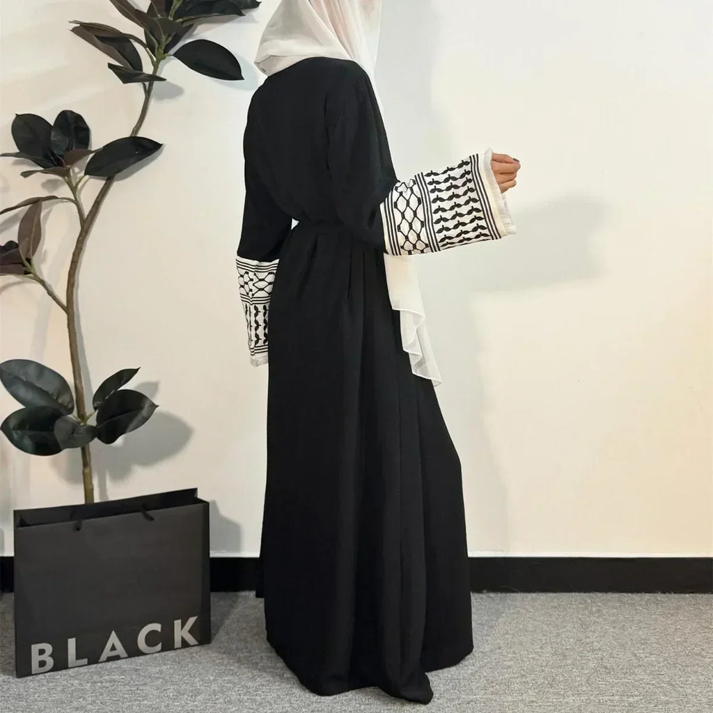 Open Front Abaya Muslim Long Sleeve