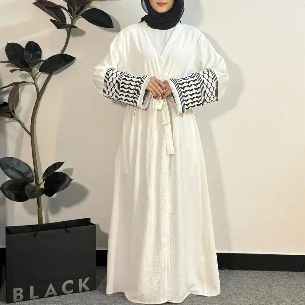 Open Front Abaya Muslim Long Sleeve