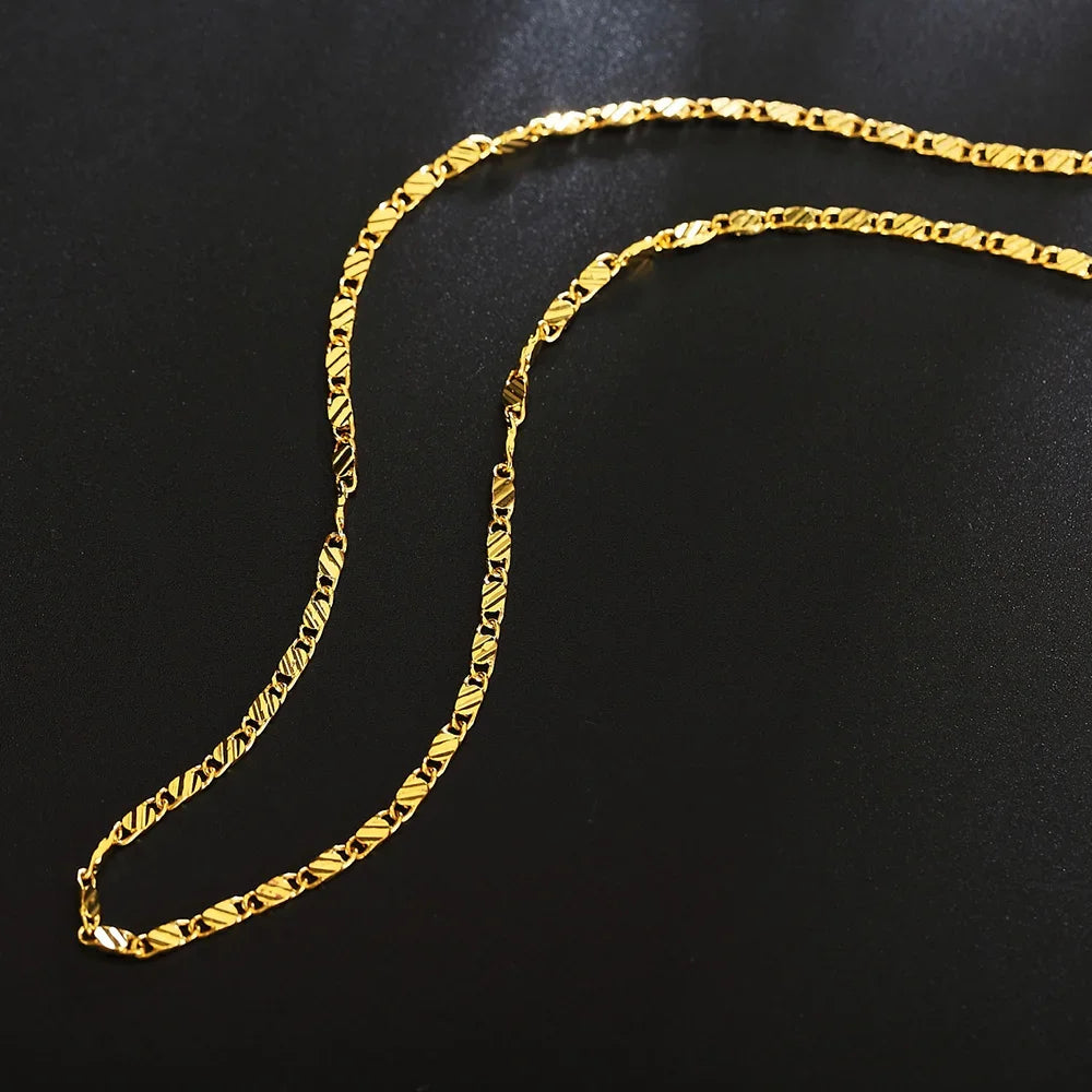 Fashion 18k Gold Necklace 2MM
