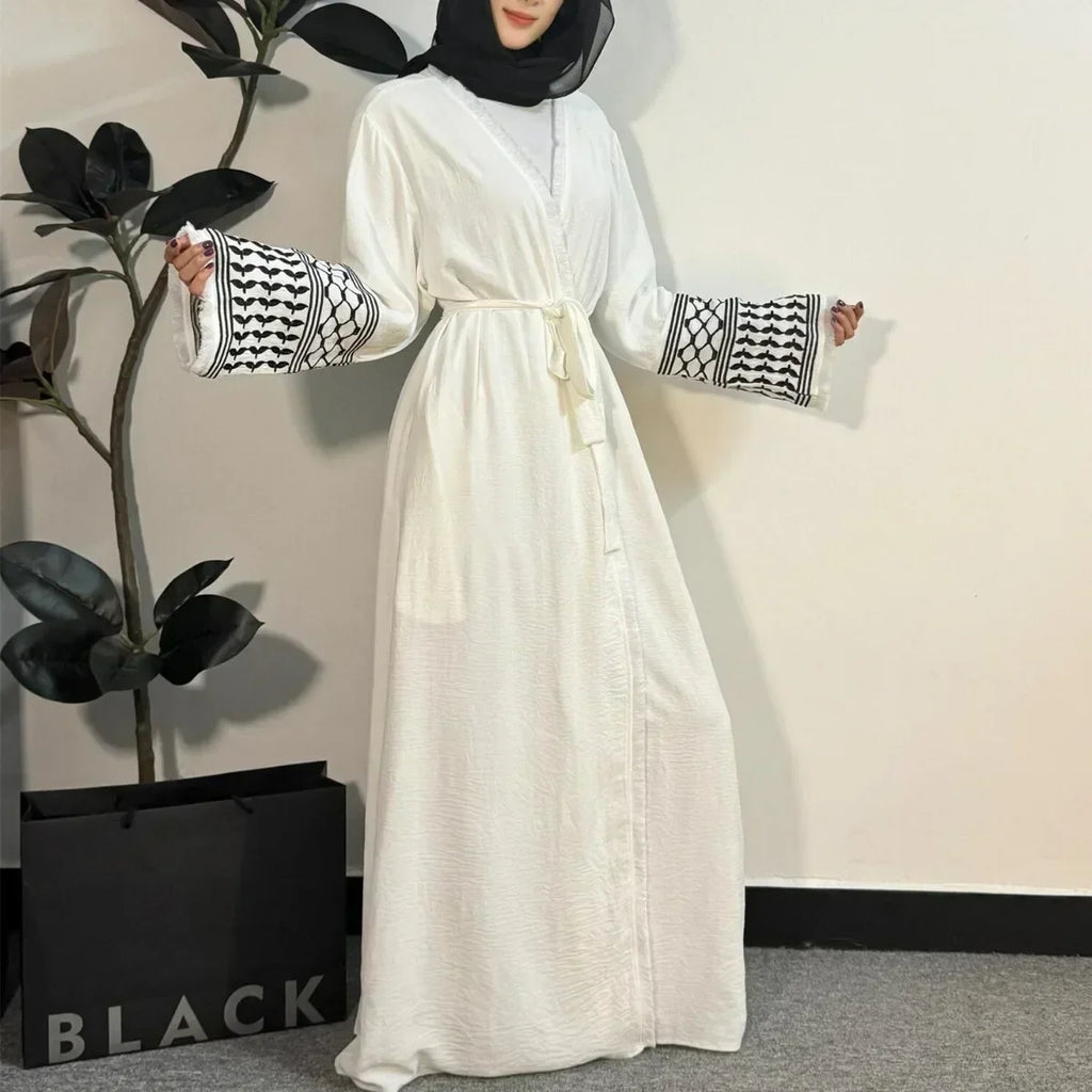 Open Front Abaya Muslim Long Sleeve